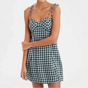 American Eagle Outfitters Green Plaid Dress